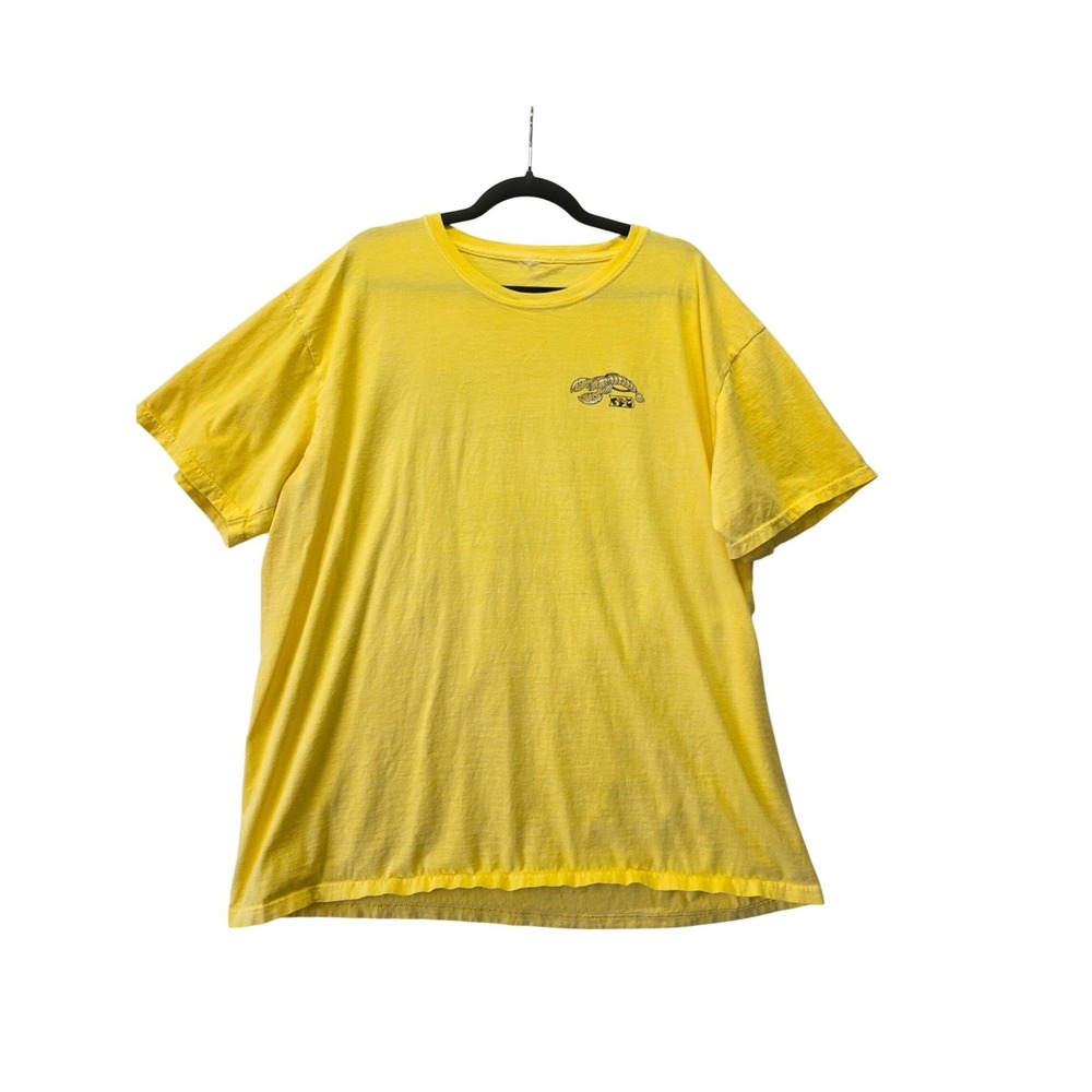 Vintage Weapons of Bass Destruction Fishing Graphic T-Shirt Mens Yellow XL